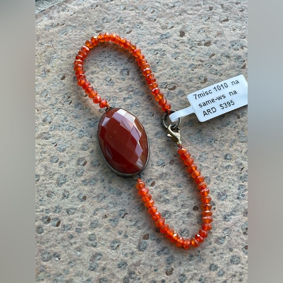 Elegant Faceted Carnelian Beaded Bracelet 7” - Picture 11 of 12